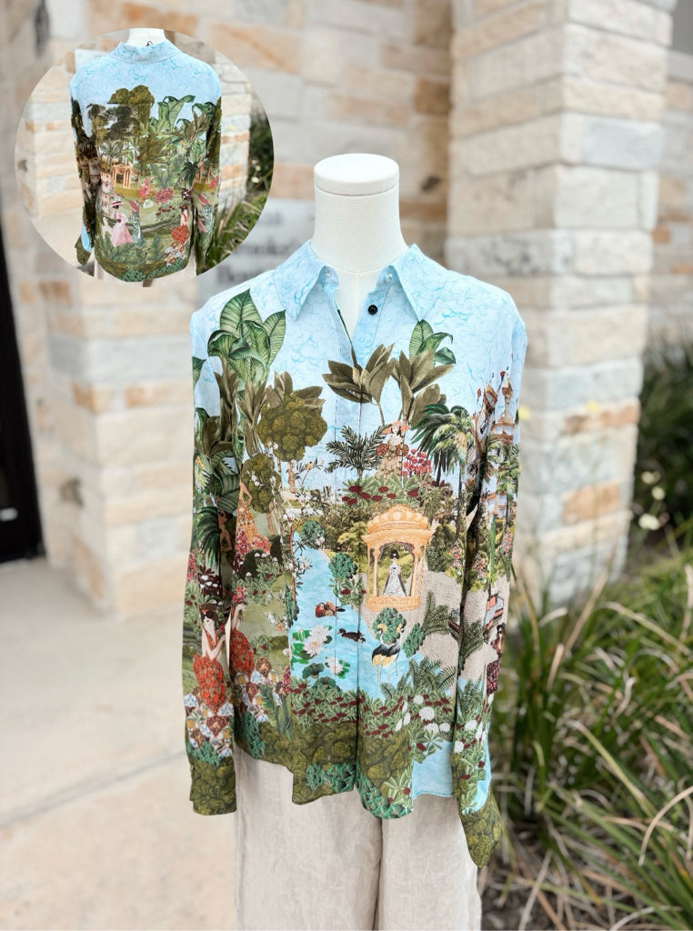 Alice & Olivia Size Large Multi-Color Top 100% Silk