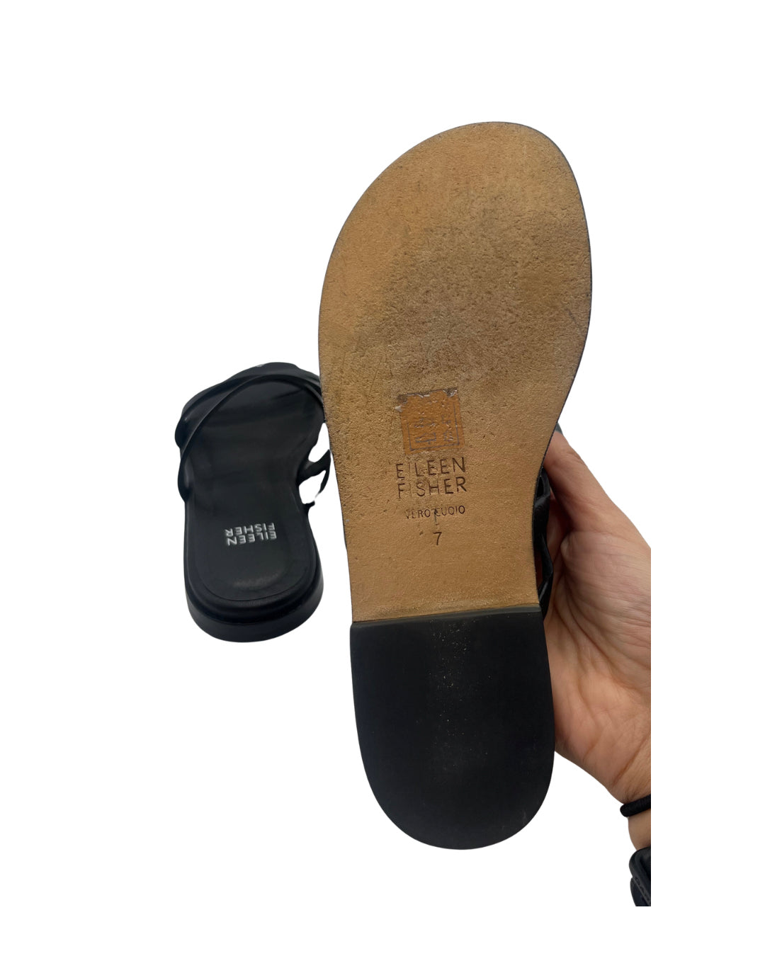 Elieen Fisher Size 7 Black Sandals