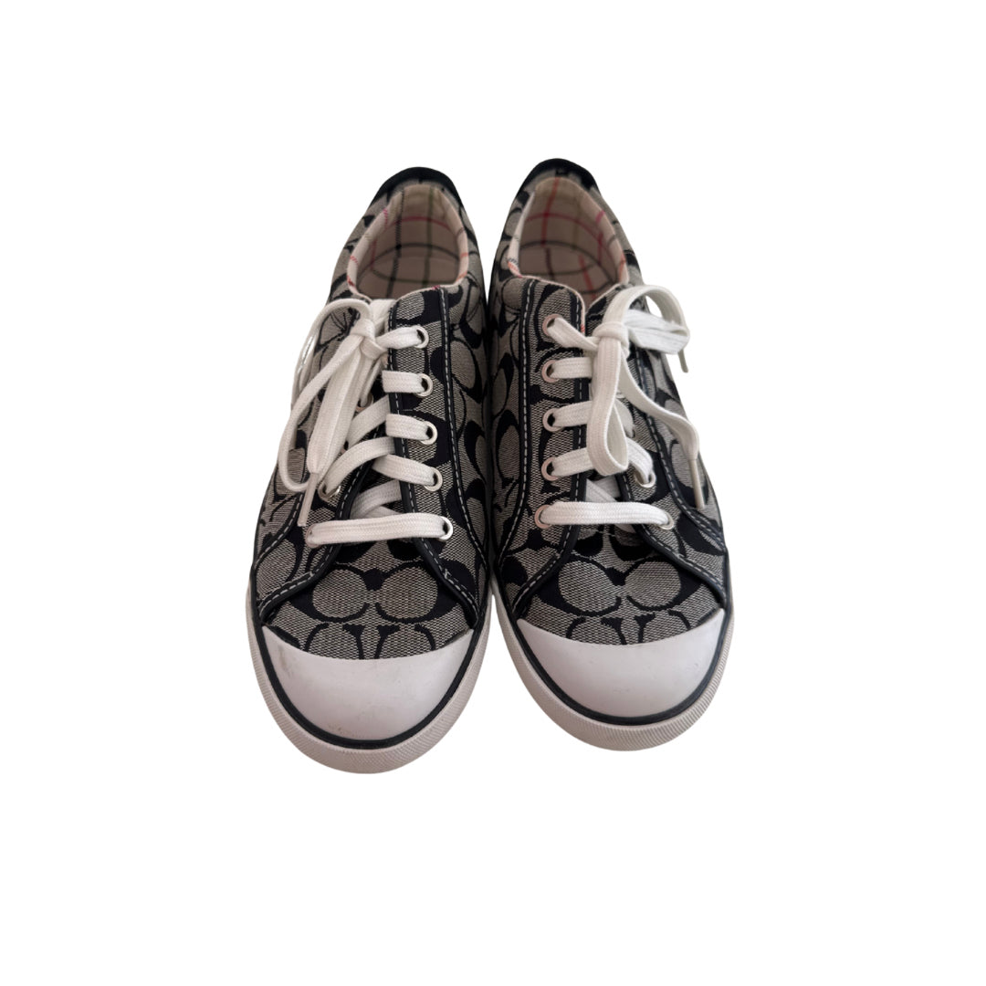 Coach Size 10 Black Monogram Sneakers