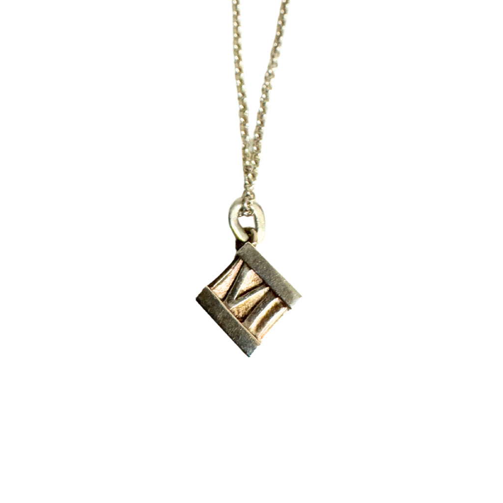 Tiffany & Co. Sterling Silver Atlas Cube Pendant Necklace