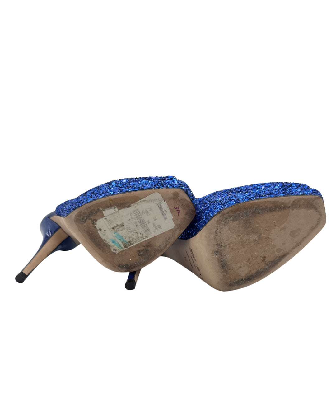 Jimmy Choo Size 36 Blue Glitter Stilettos