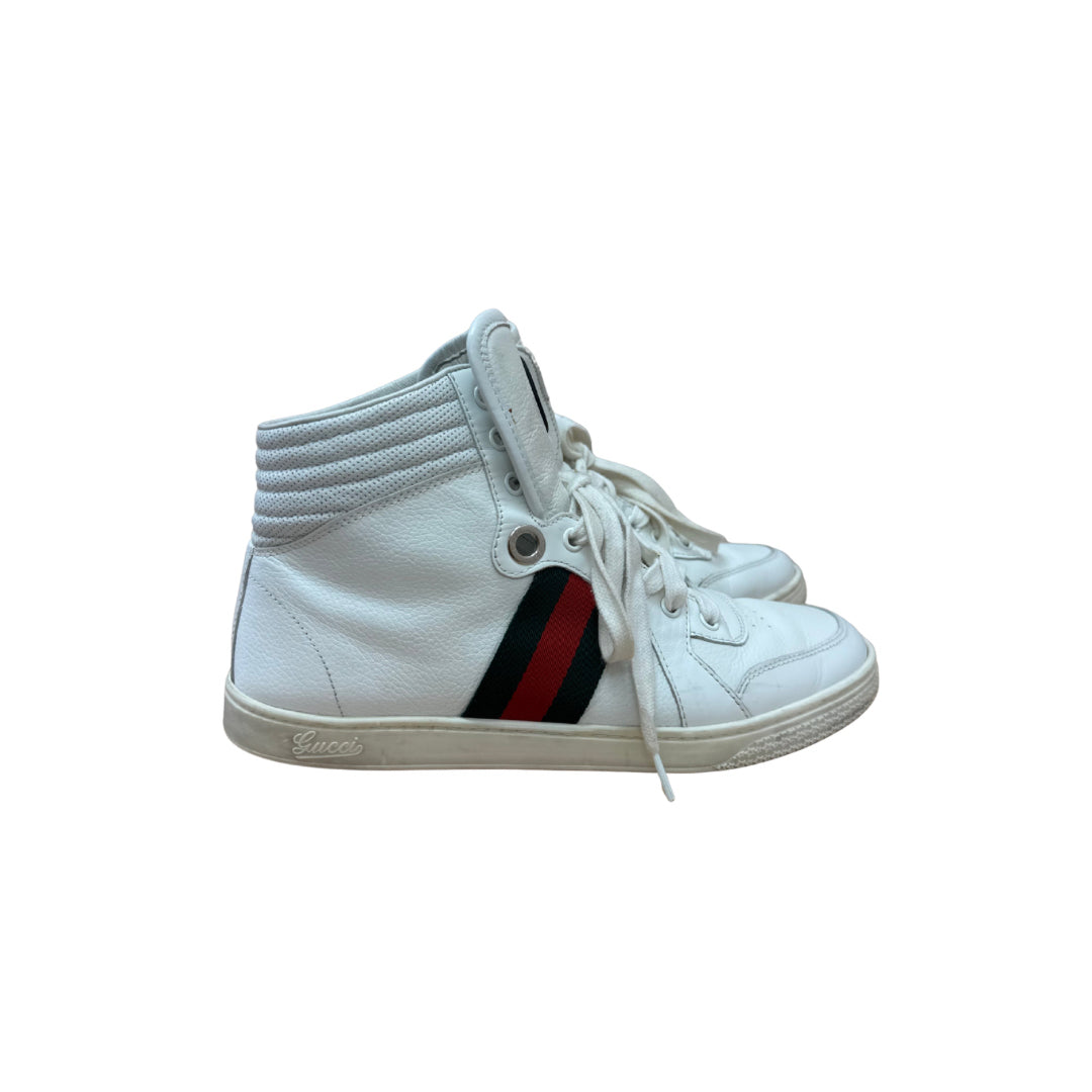 Gucci Size 38.5 White High Top Sneakers