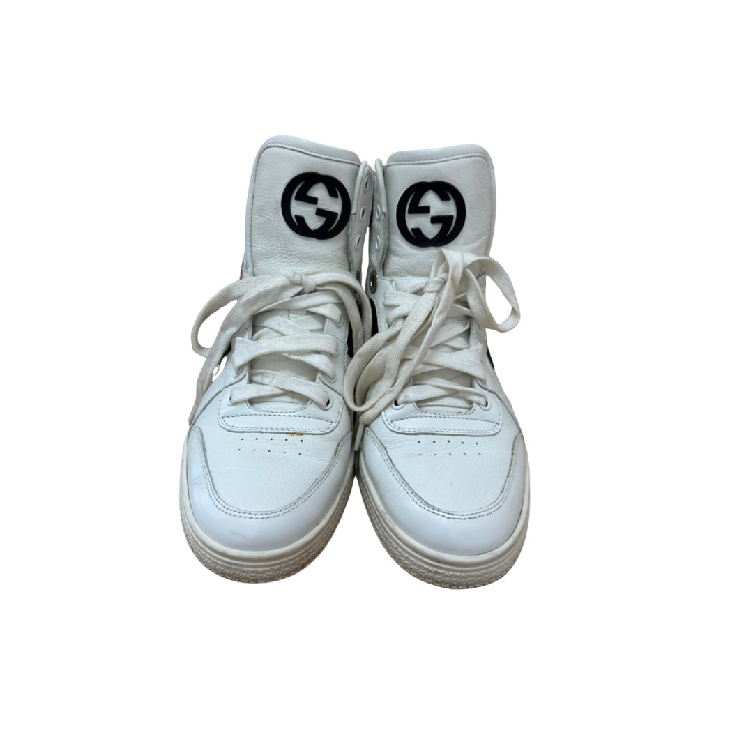 Gucci Size 38.5 White High Top Sneakers