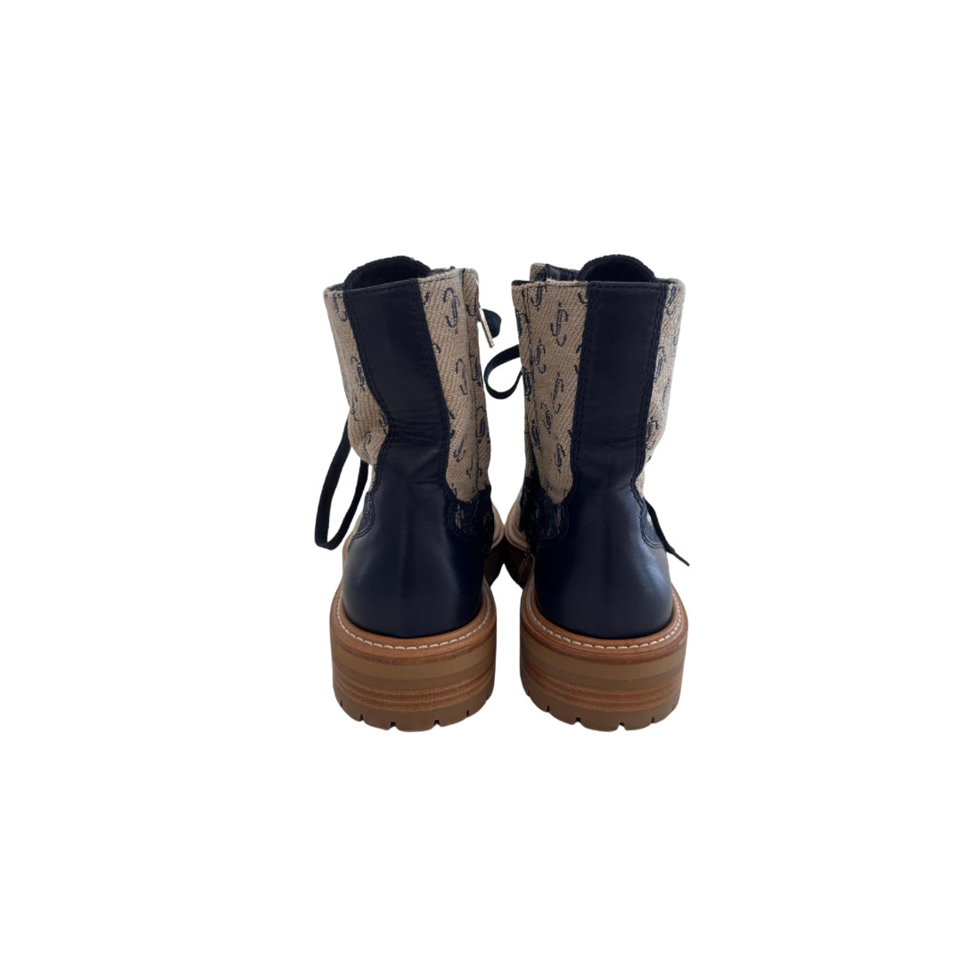 Jimmy Choo Size 41.5 Jacquard Cora Flat Boots