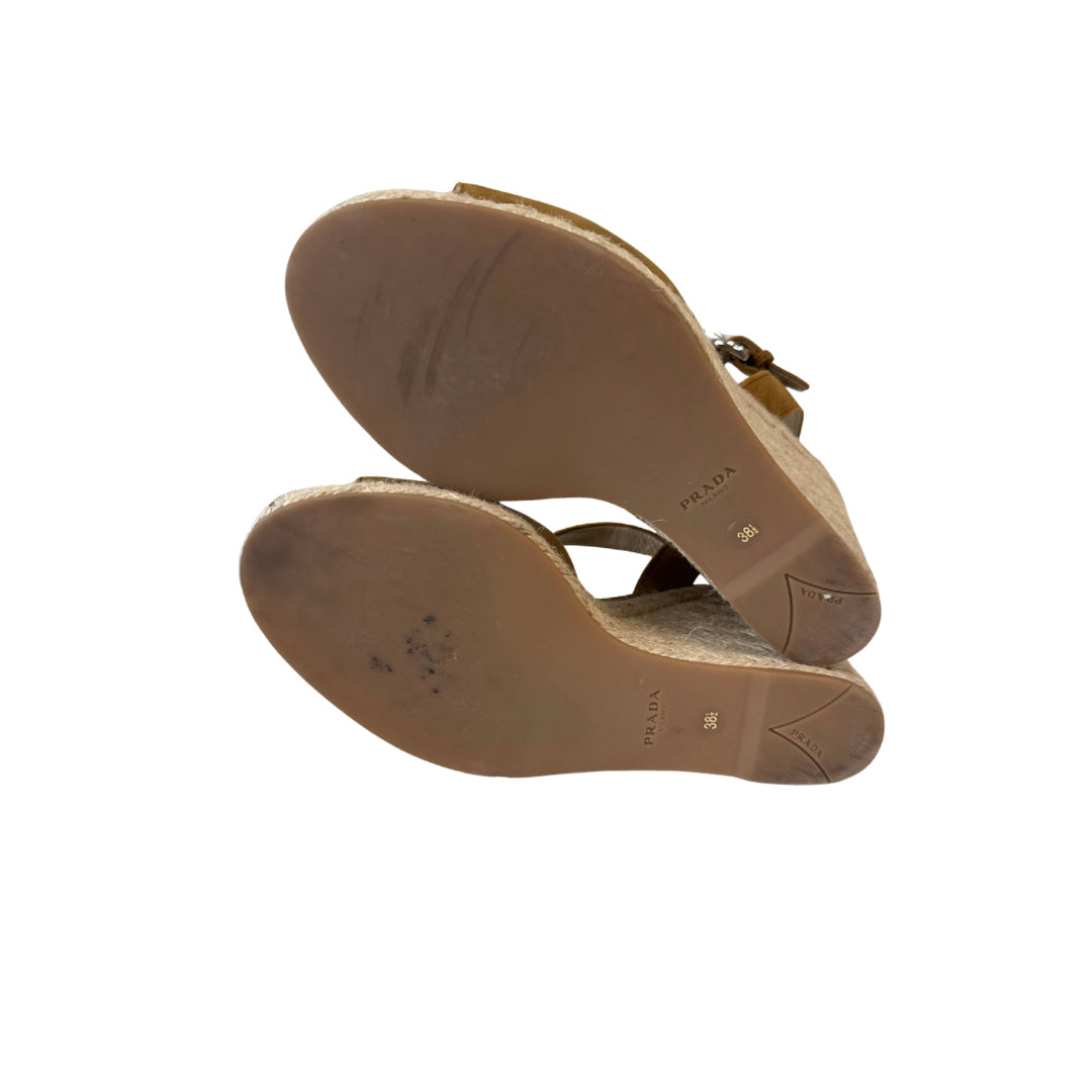 Prada Size 38.5 Espadrille Sandals