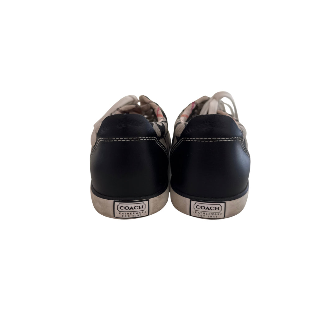 Coach Size 10 Black Monogram Sneakers