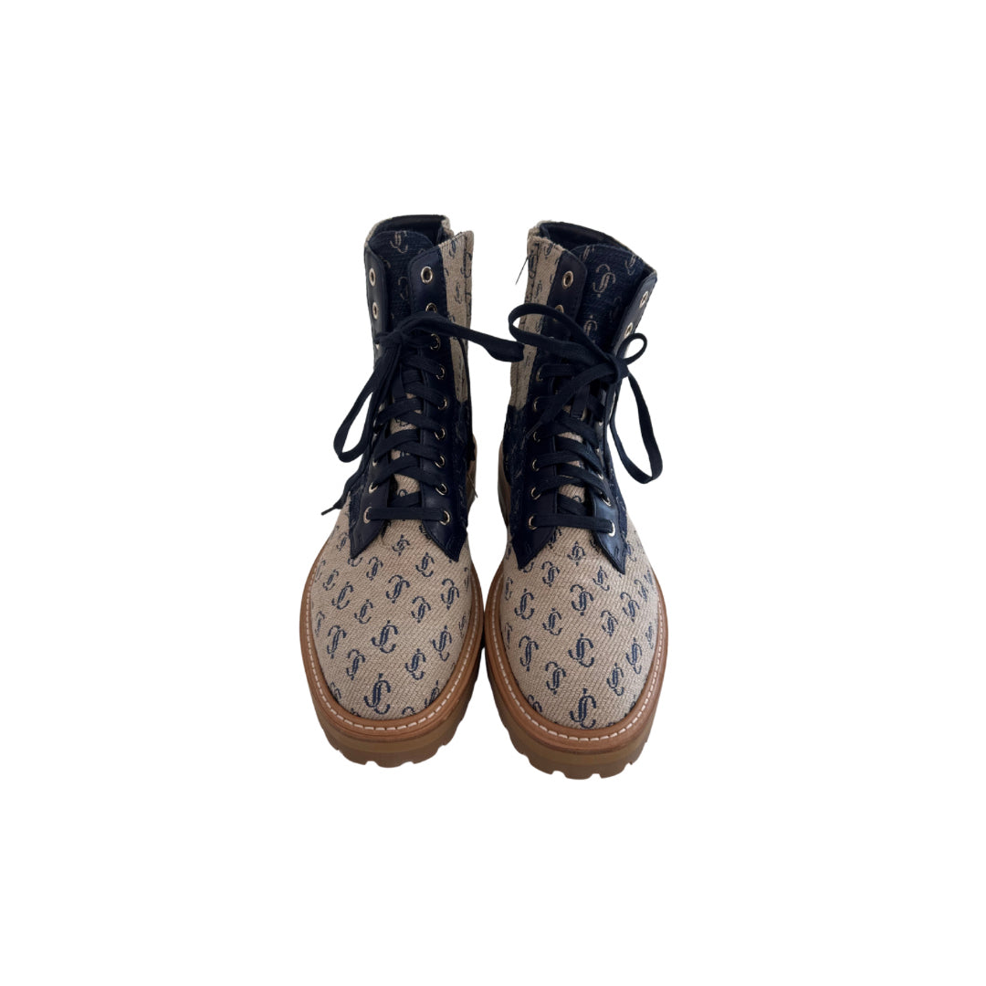 Jimmy Choo Size 41.5 Jacquard Cora Flat Boots