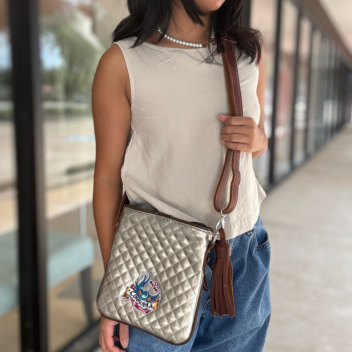 Consuela Silver Crossbody