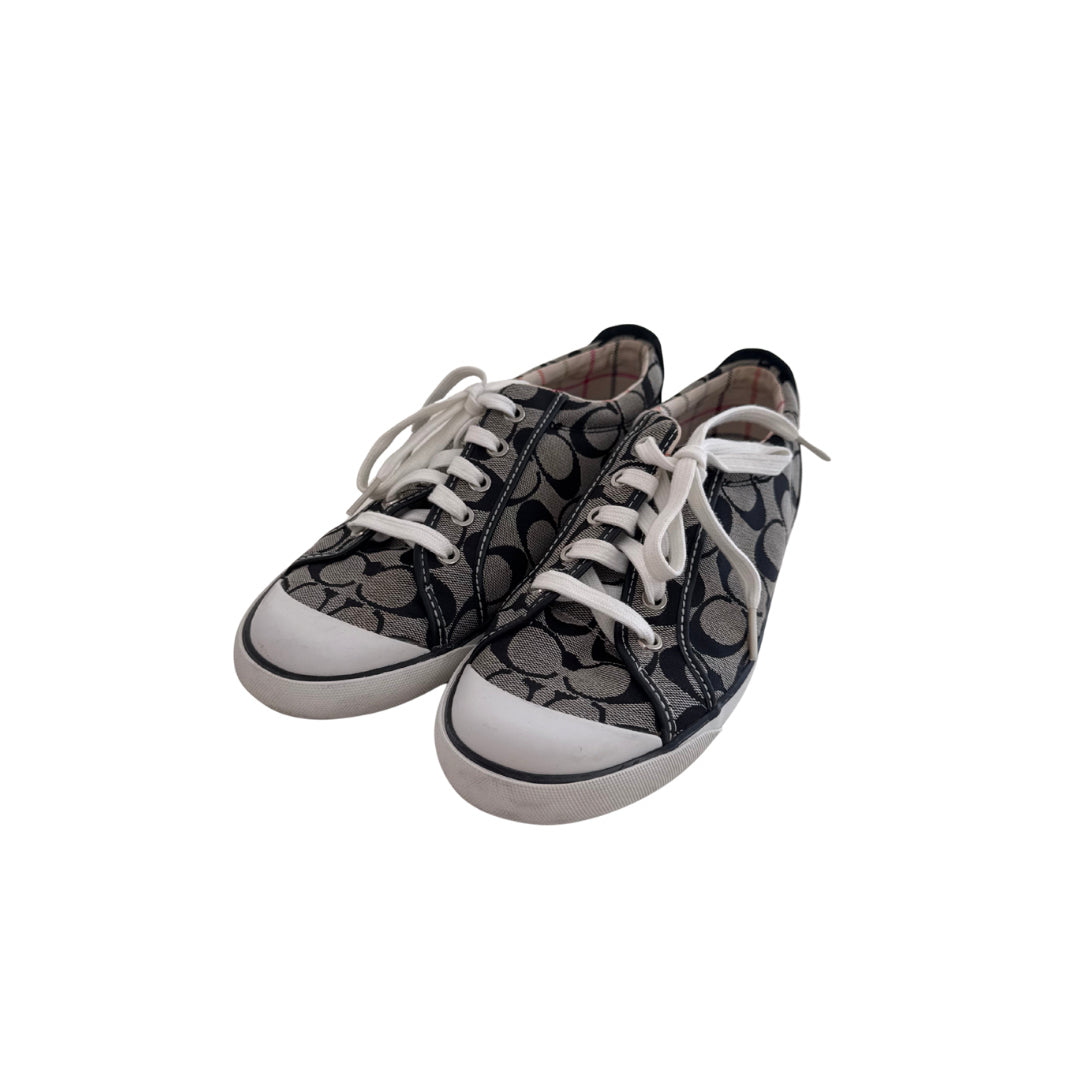 Coach Size 10 Black Monogram Sneakers
