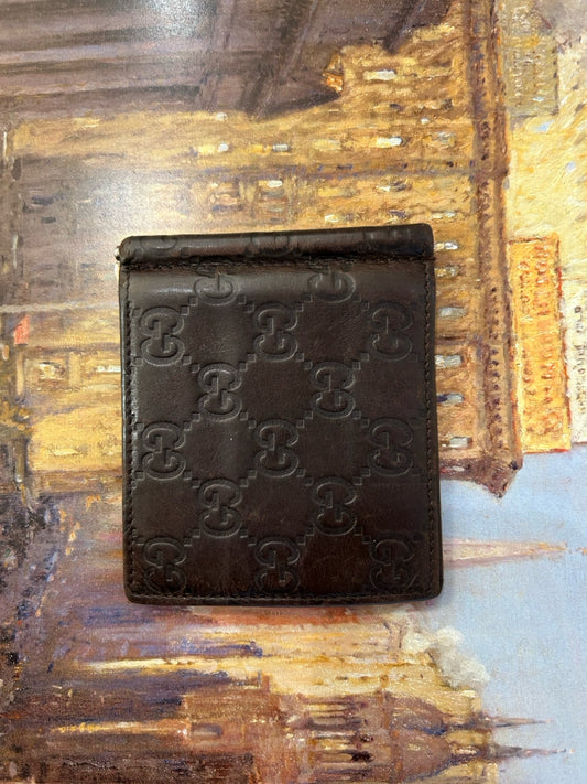 *RECENTLY MARKED DOWN* Gucci Brown Guccisima Leather Money Clip Wallet