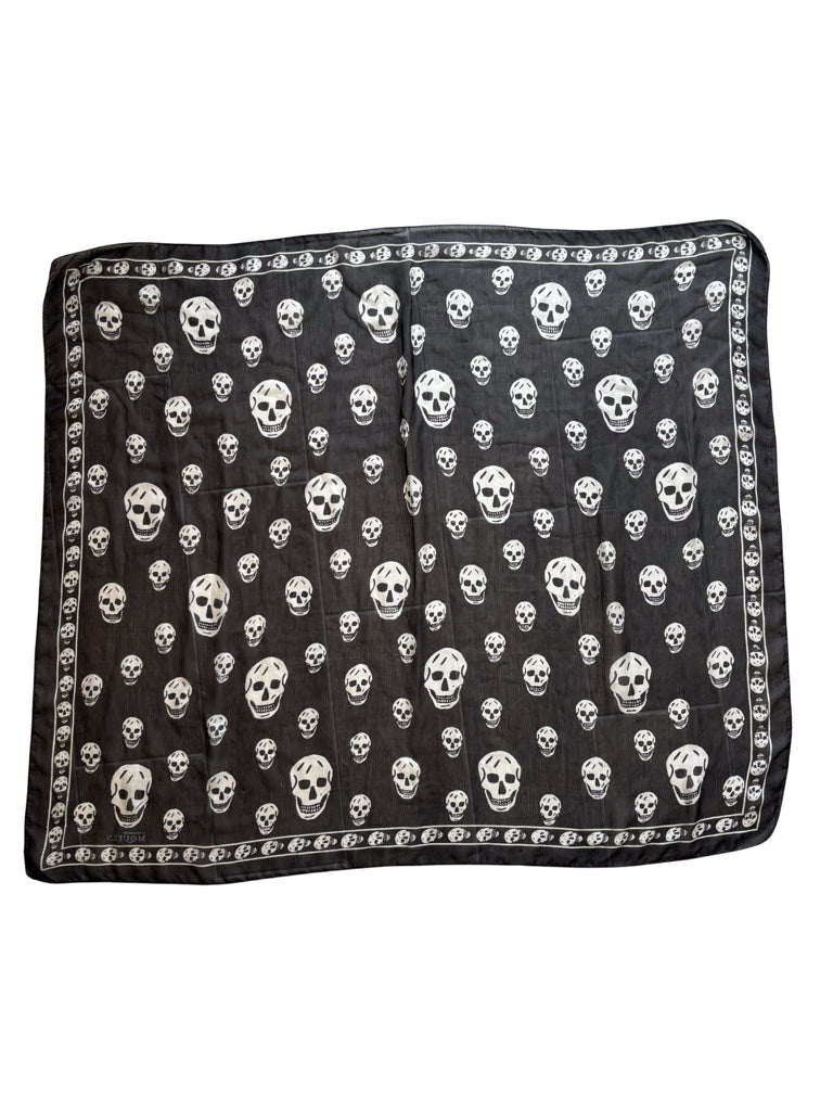 Alexander Mcqueen Black Skull Scarf