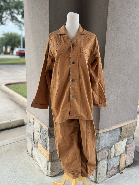 Burberry Size Medium Brown PJ Set