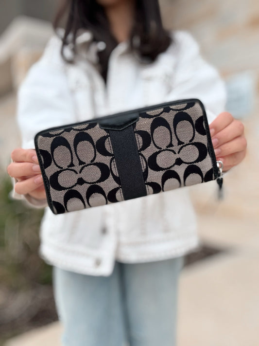 Coach Black Monogrammed Wallet