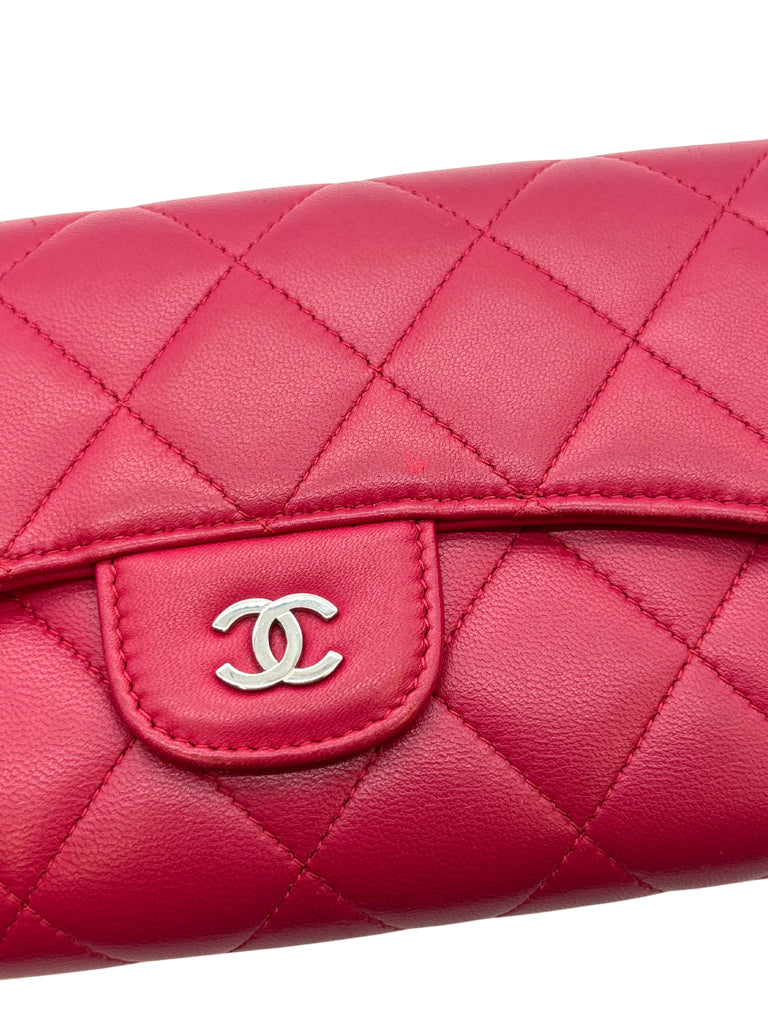 Chanel Hot Pink Classic Long Flap Wallet