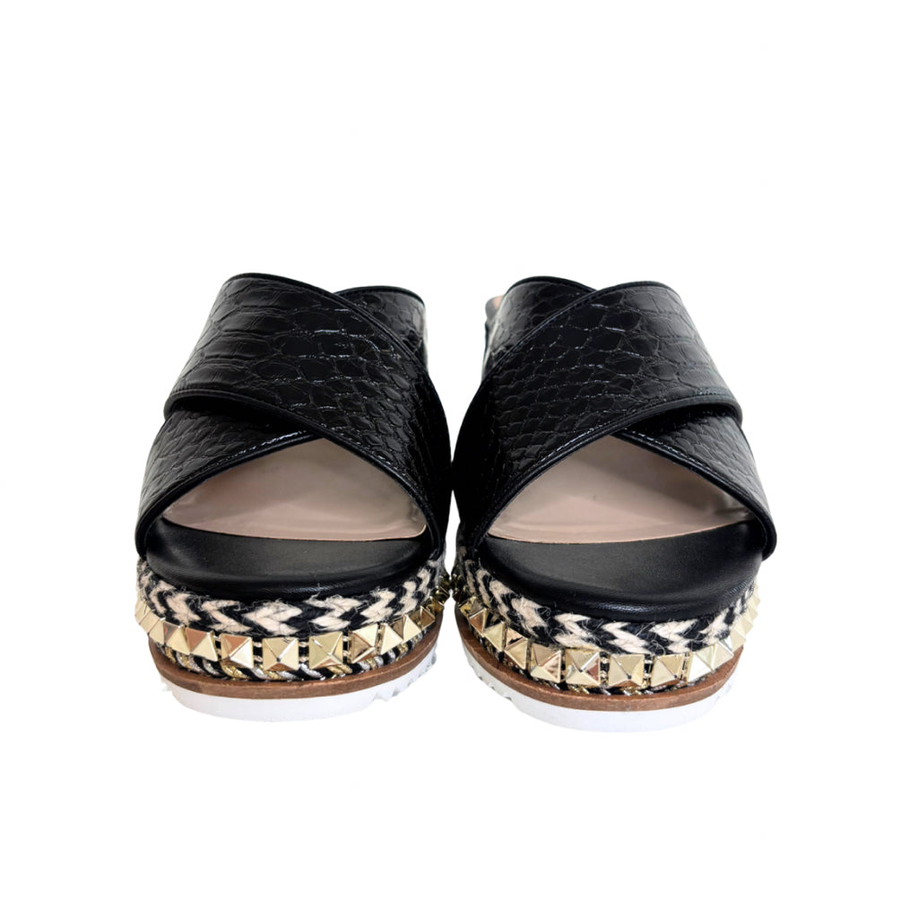 BCBG Size 7.5 Black Espadrille Wedge