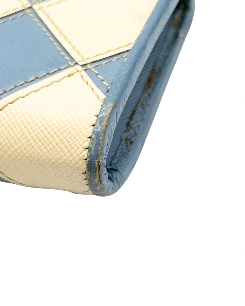 Prada Leather Diamond Zip Wallet