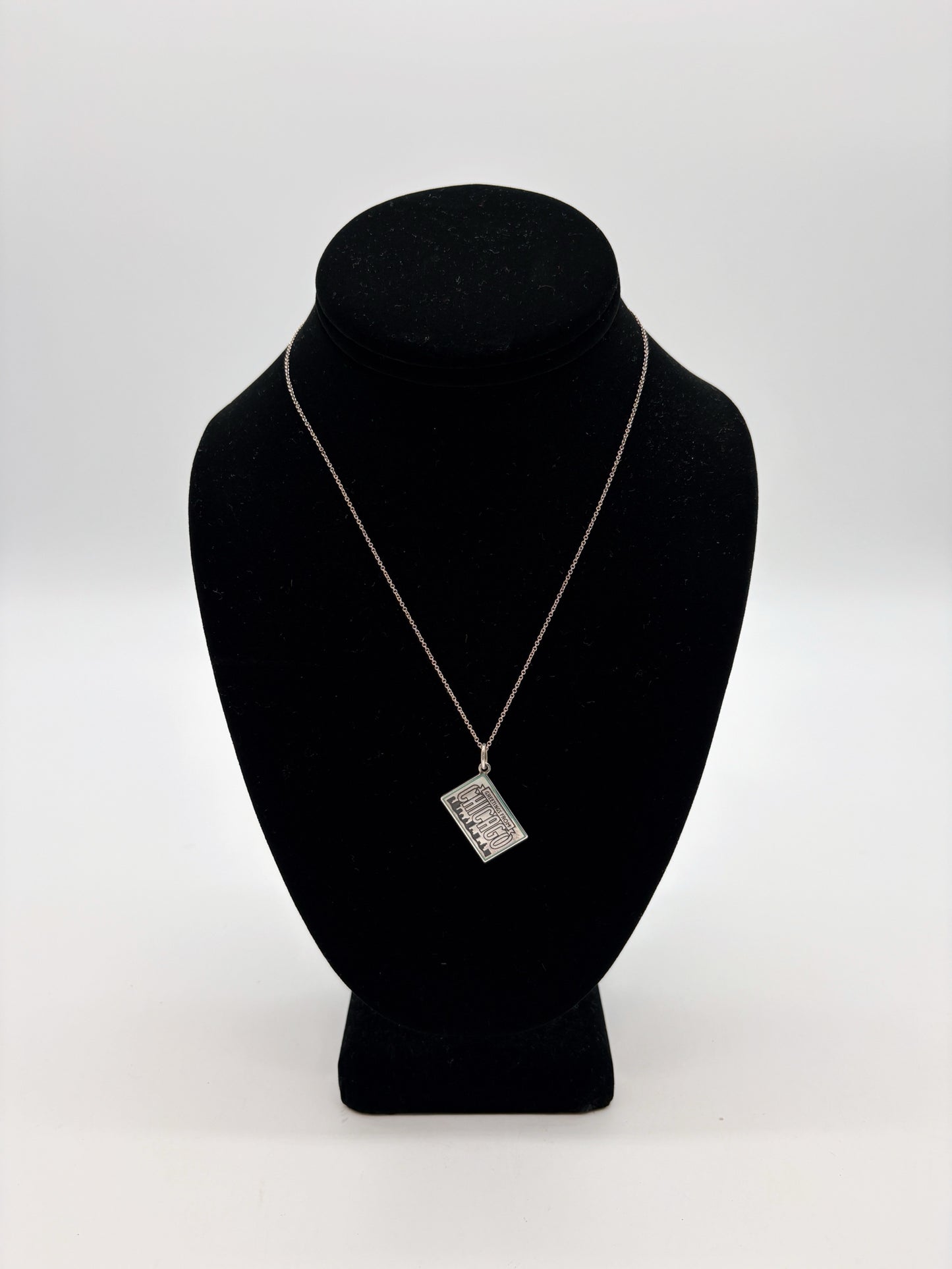 Brand Tiffany & Co. Chicago Post Card Necklace