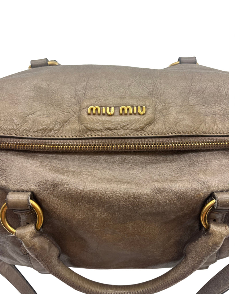 Miu Miu Tan Leather Tote