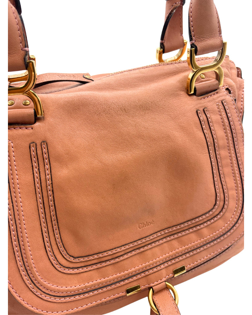 Chloe Coral Leather Satchel
