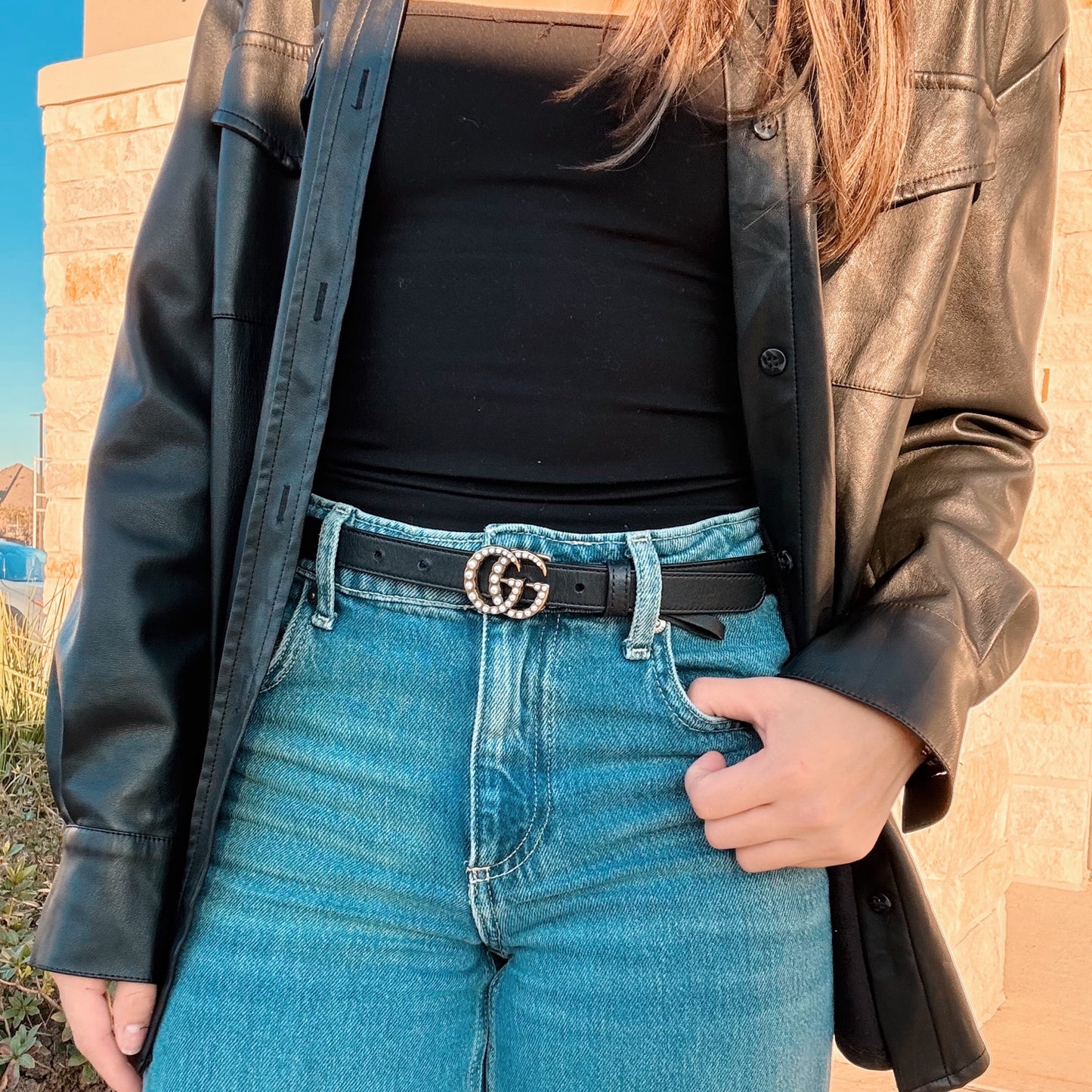 Gucci Marmont Pearl Belt