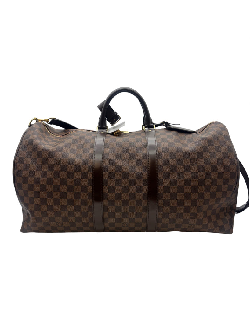 Louis Vuitton Damier Ebene 55 Keepall Bandouliere