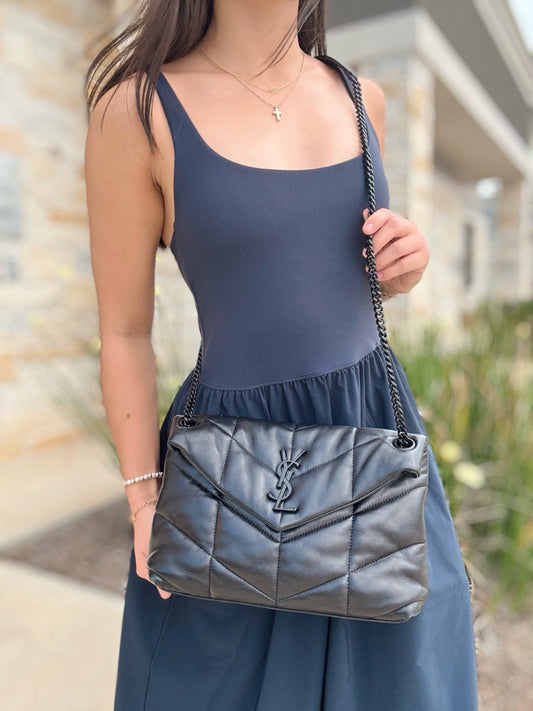 Saint Laurent Black Puffer Purse