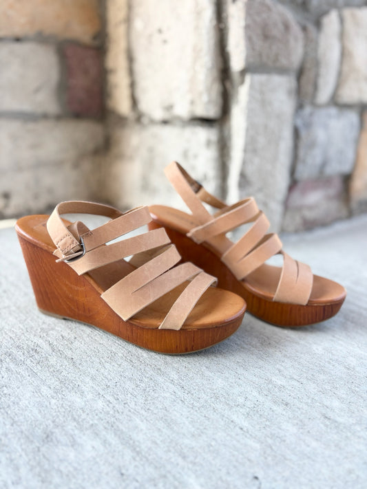 Lucky Brand Size 7 Brown Wooden Wedge