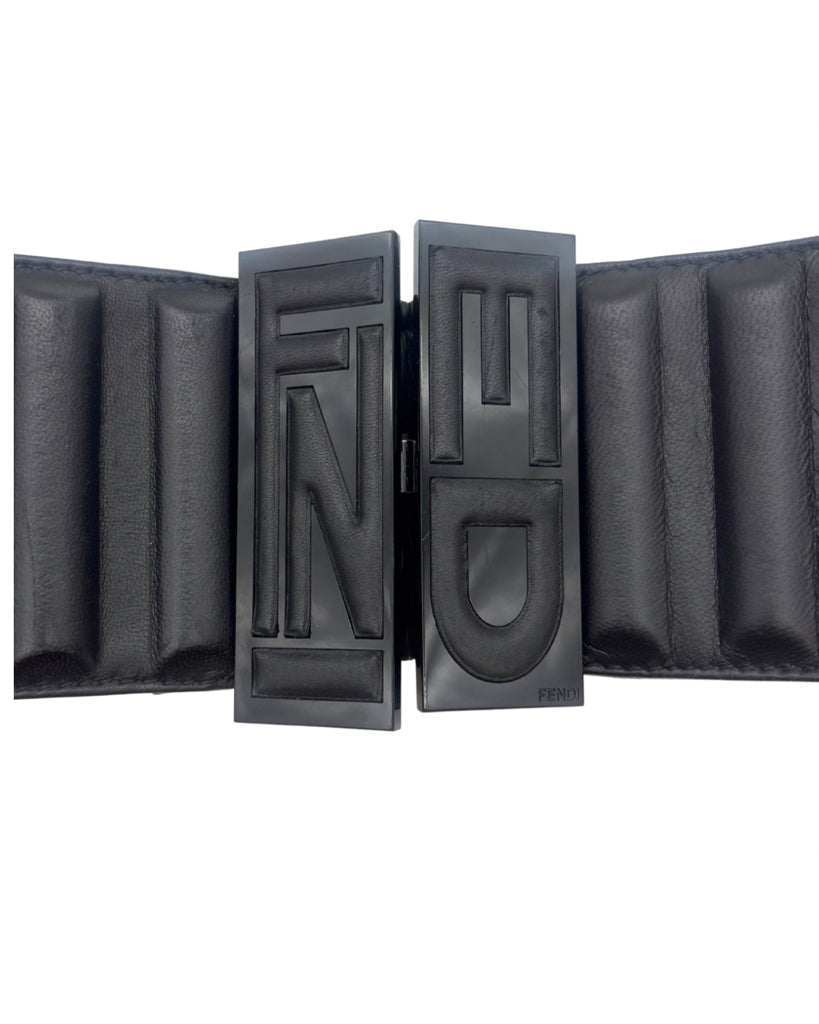 Fendi Black Wide Belt Size 30