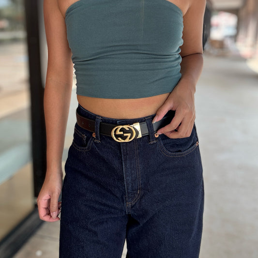 Gucci Gold Logo Belt