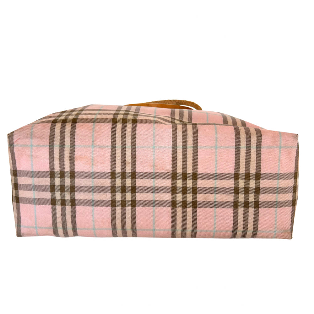 **RECENT MARKDOWN** Burberry Pink Plaid Tall Tote Bag