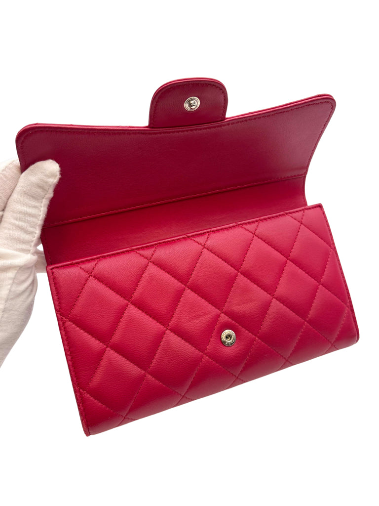 Chanel Hot Pink Classic Long Flap Wallet