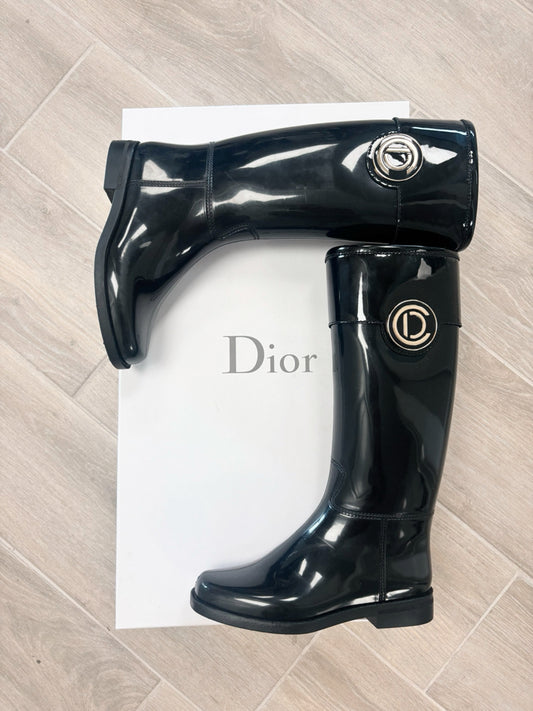 Dior Size 37 Black Rain Boots