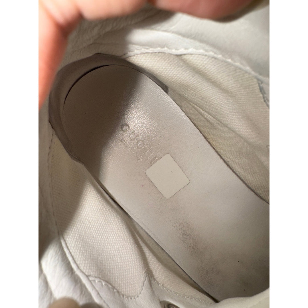 Gucci Size 38.5 White High Top Sneakers