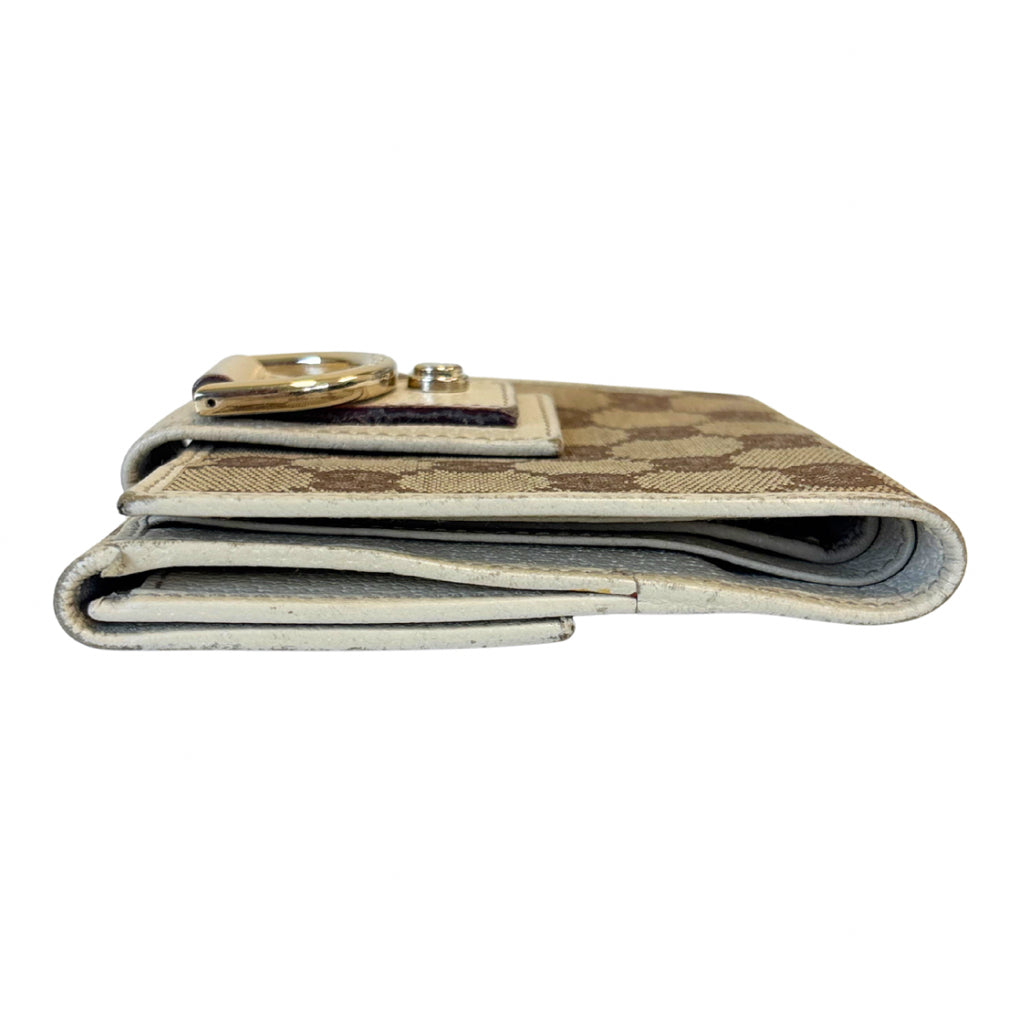 Gucci Beige D Ring Wallet