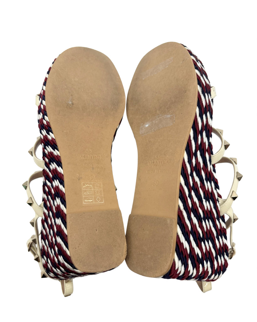 Valentino Size 39 Red, White, and Blue Espadrilles
