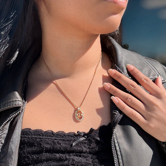 Christian Dior Gold Rhinestone Necklace