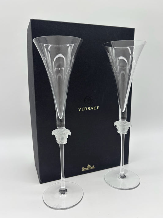 Versace Crystal Champagne Flute Set