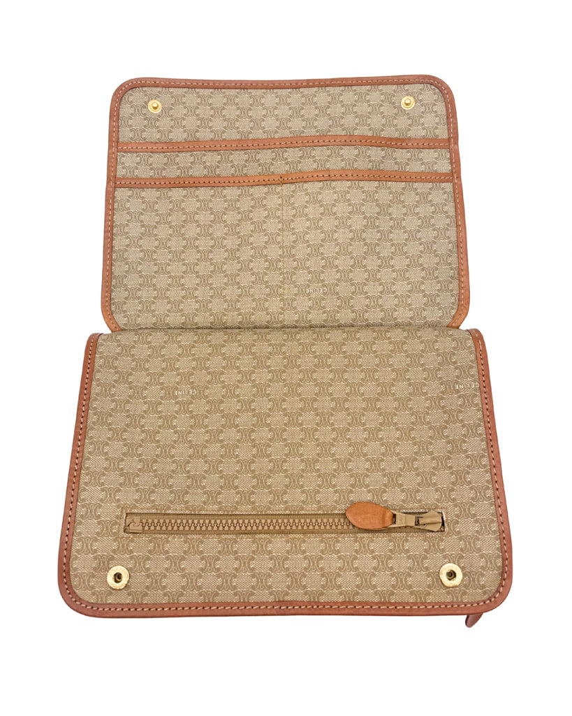 Celine Brown Monogrammed Clutch