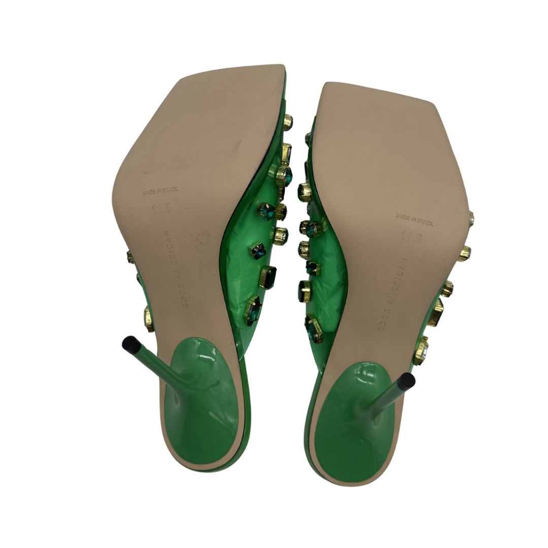 Good American Size 11 Green Heels