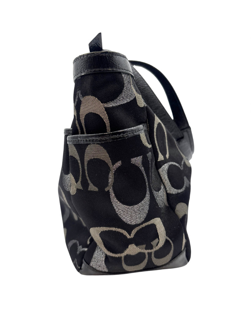 Coach Black Monogrammed Tote