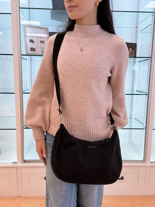 Gucci Black Monogrammed Crossbody