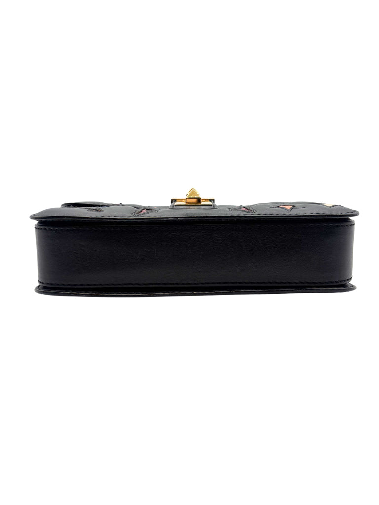 Valentino Black Butterfly & Star Flap Bag