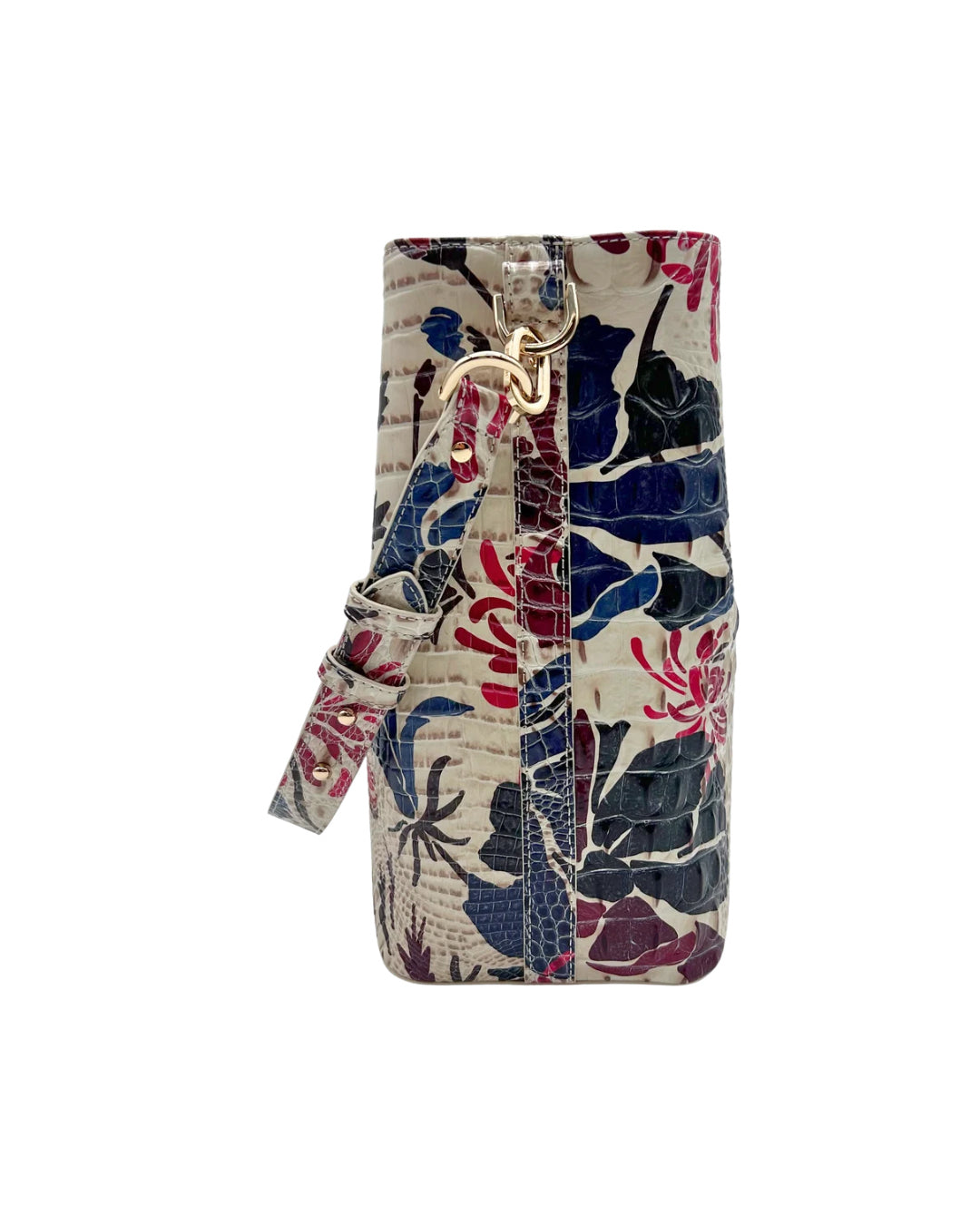 Brahmin White Floral Bucket Bag
