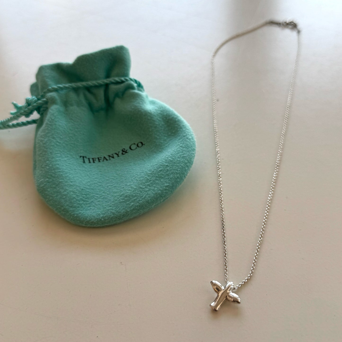 Tiffany & Co. Sterling Silver Dove Cross Necklace