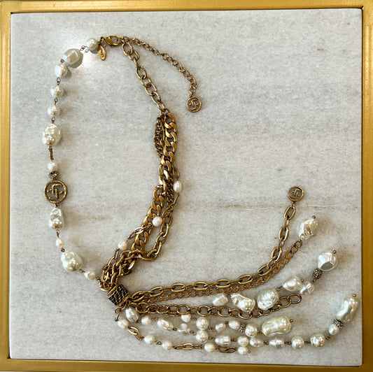 Chico's Gold & Pearl Necklace
