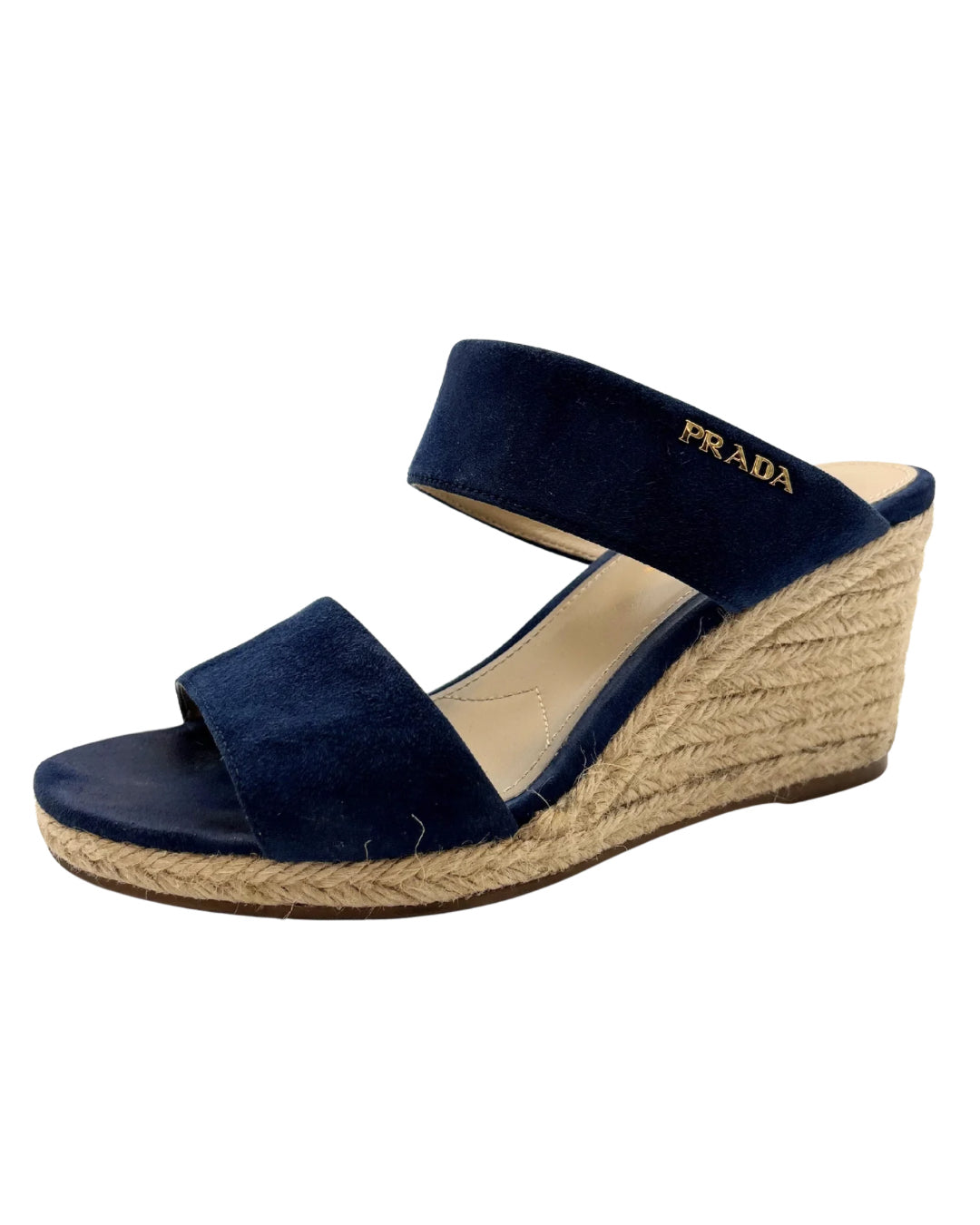 Prada Suede Espadrille Wedge Sandals
