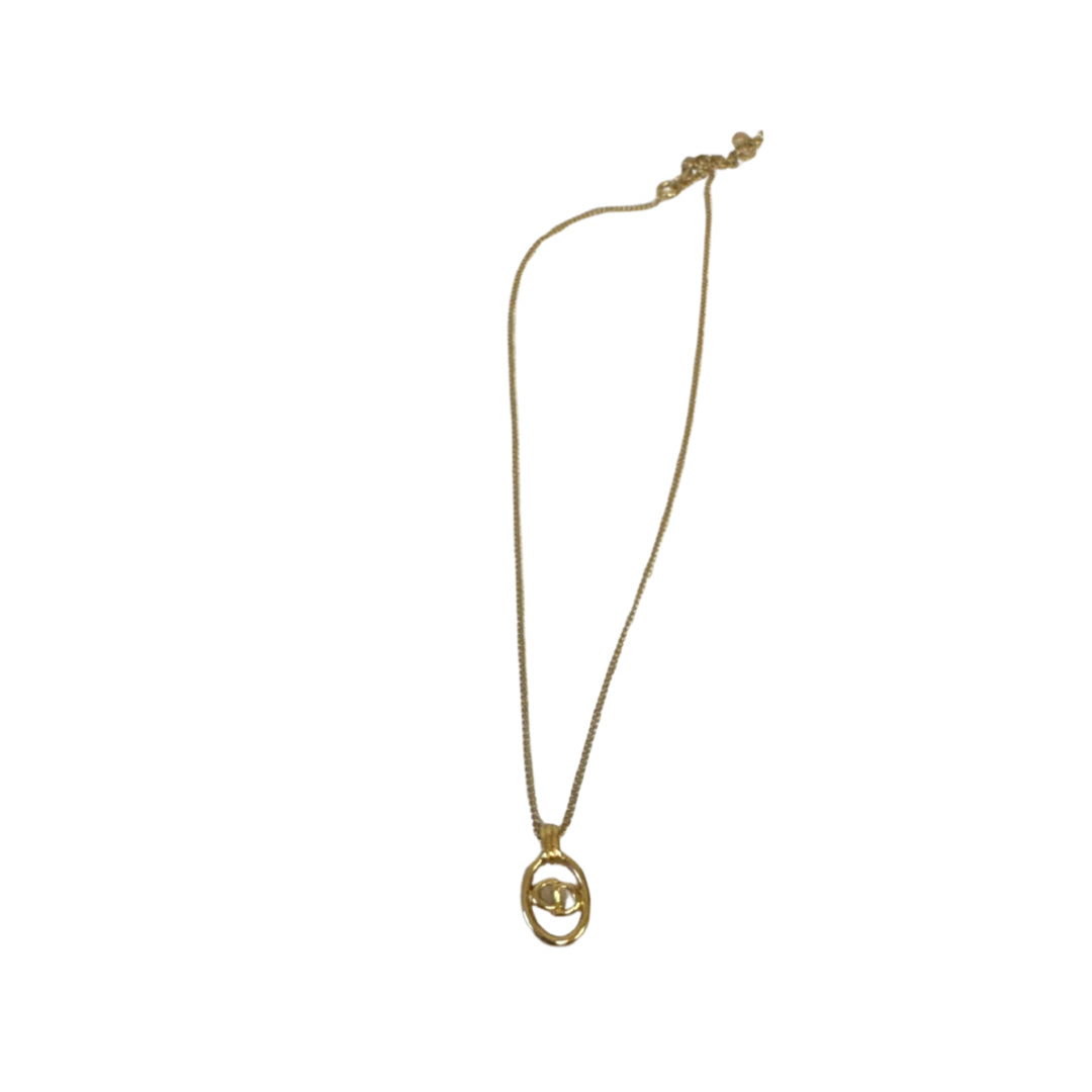 Christian Dior Gold Logo Necklace