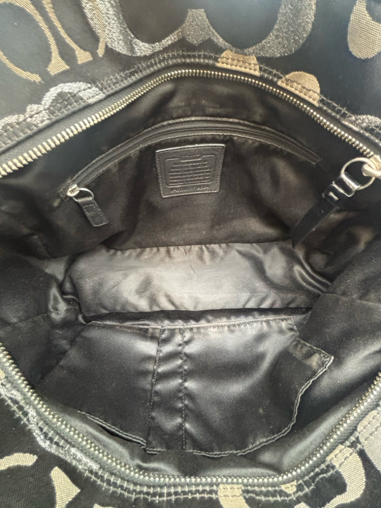 Coach Black Monogrammed Tote