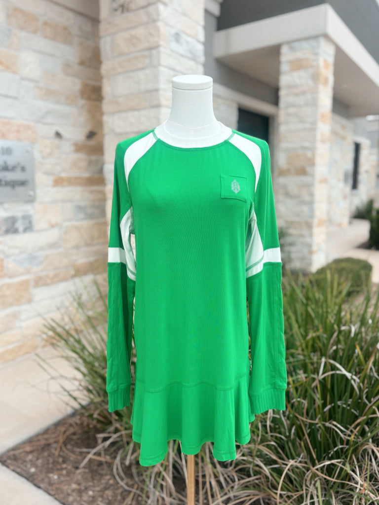 NWT Retail $89 Free People Size XS Green Athleasure Dress
