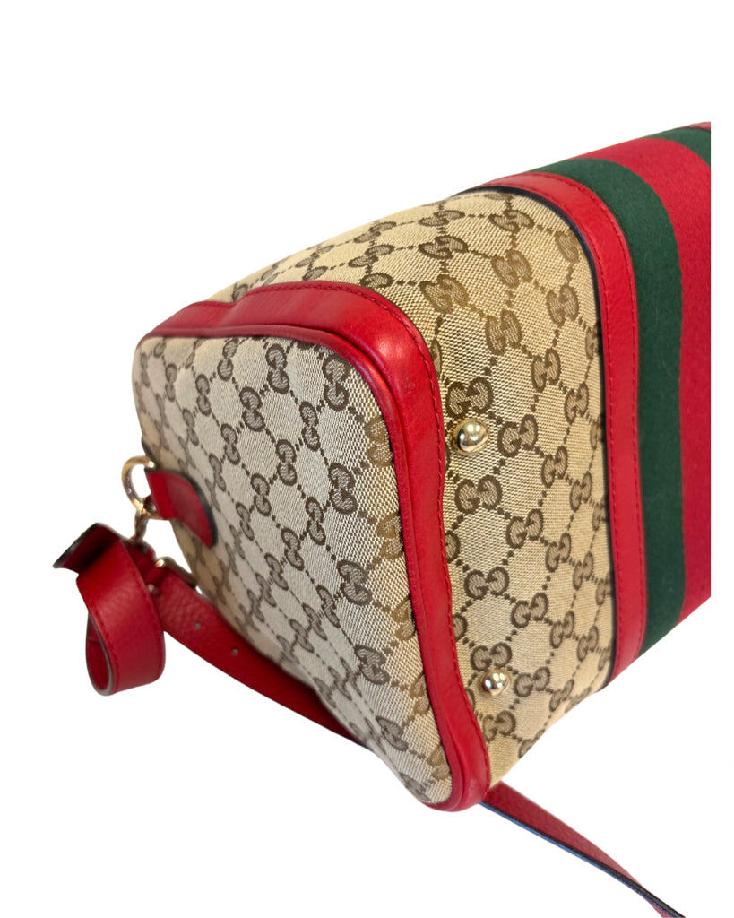 Gucci Red Leather Boston Bag